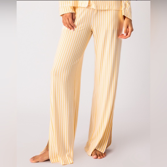 PJ SALVAGE Lazy Days Pajama Bottoms Yellow Sunshine S - Picture 2 of 5